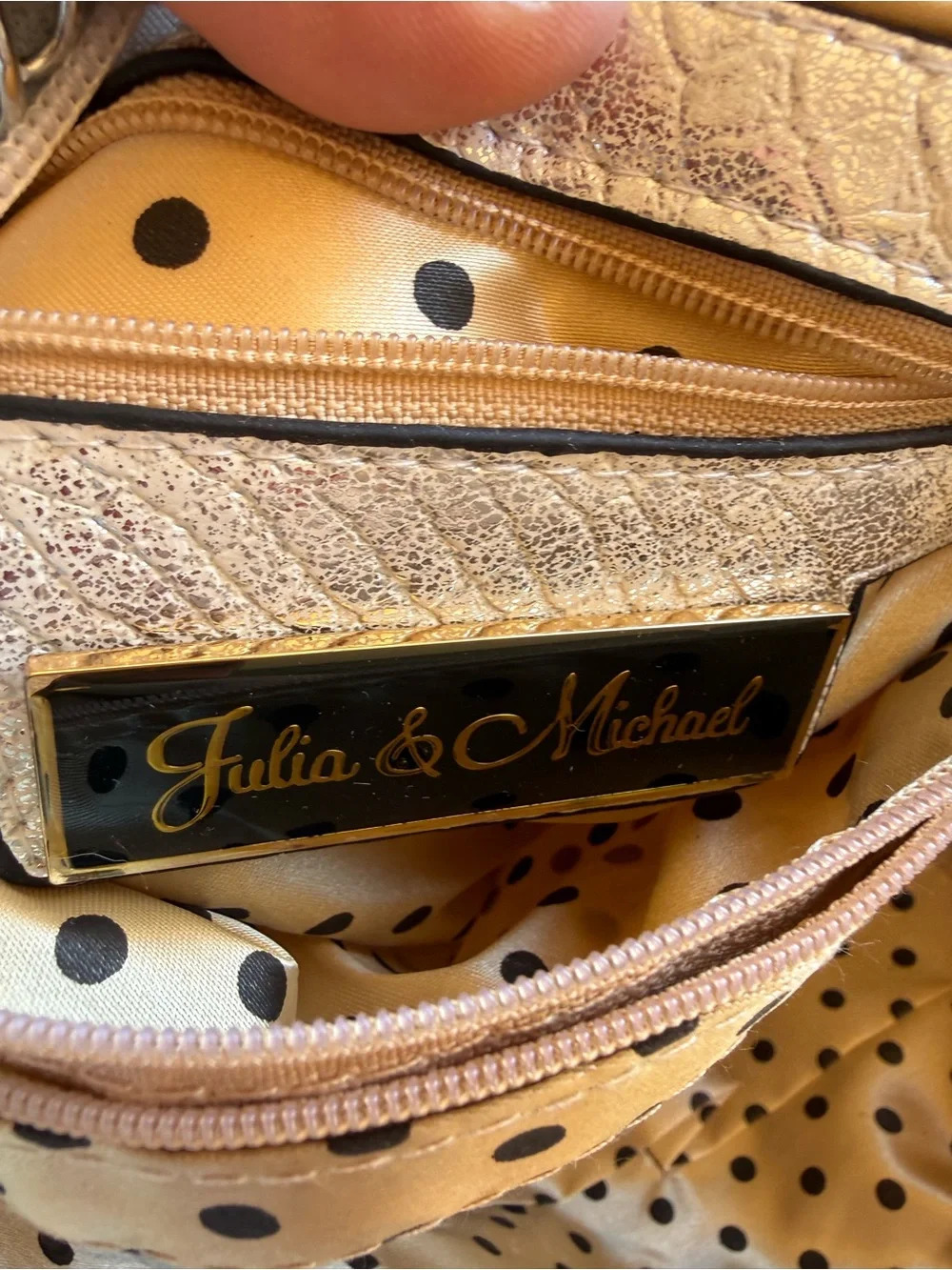 Julia & Michael White Studded Tote with Chain Handles
